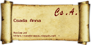 Csada Anna névjegykártya